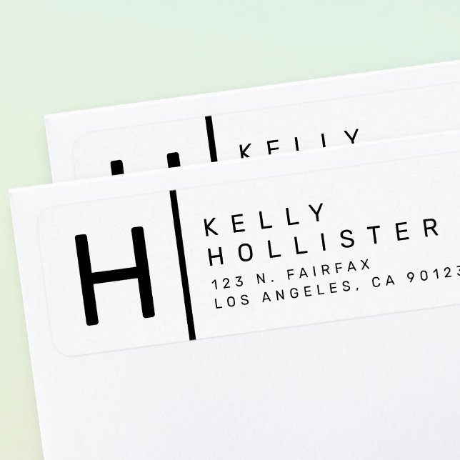 White and Black | Modern Return Address Label (Creator Uploaded)