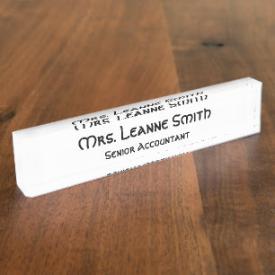 White and Black Nameplate