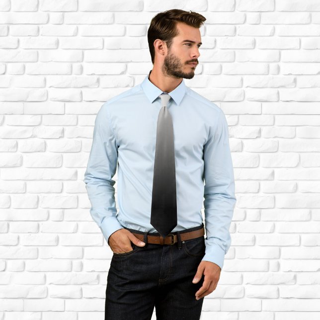 White and Black Ombre Tie (White Grey Black Ombre Tie)