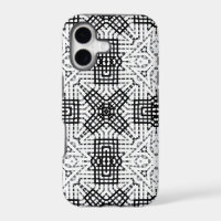 White and black openwork geometric pattern Anna
