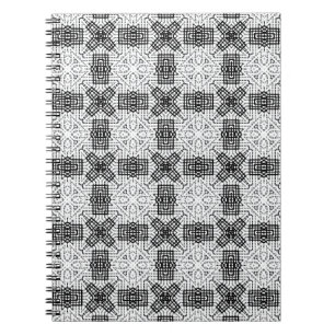 White and black openwork geometric pattern Anna Notebook