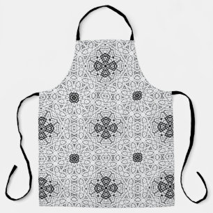 White and black openwork geometric pattern Elsa Apron