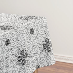 White and black openwork geometric pattern Elsa Tablecloth