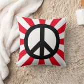 White and Black Peace Symbol with Starburst Cushion (Blanket)