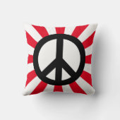 White and Black Peace Symbol with Starburst Cushion (Back)