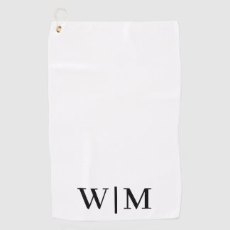 White and  Black Personalised Golf Towel