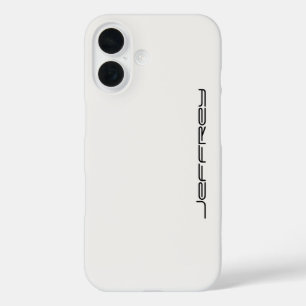White and Black, Personalised Name, iPhone 16 Case