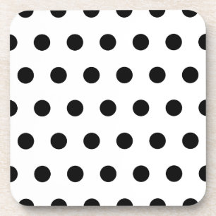 White and Black Polka Dot Coaster