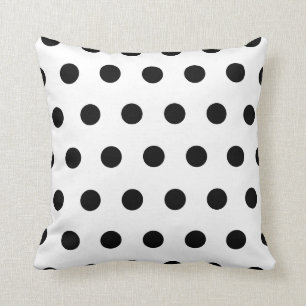 White and Black Polka Dot Cushion