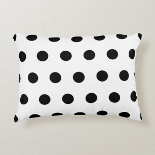 White and Black Polka Dot Decorative Cushion