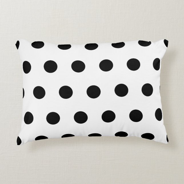 White and Black Polka Dot Decorative Cushion (Front)