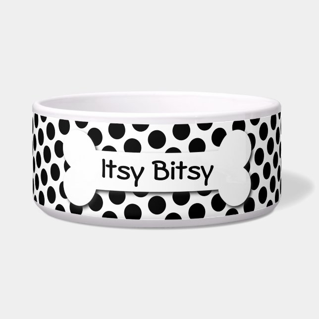 White and Black Polka Dot Dog Bone (Front)