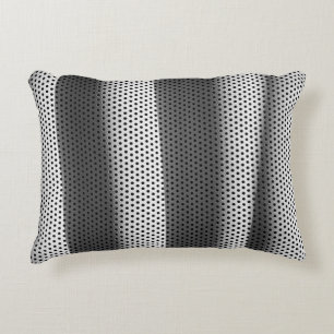 White and black polka-dot fabric decorative cushion