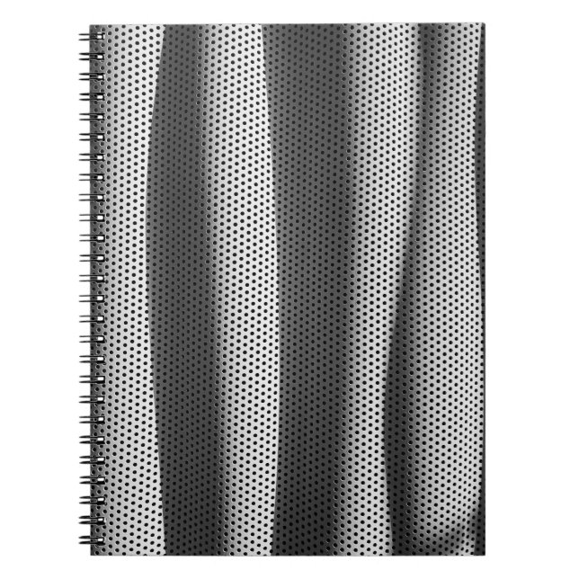 White and black polka-dot fabric notebook (Front)