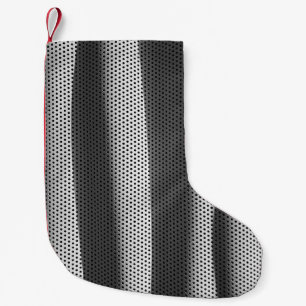 White and black polka-dot fabric small christmas stocking