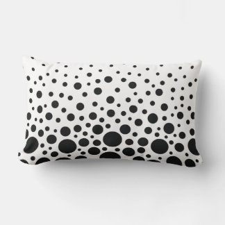 White and black polka dot lumbar cushion