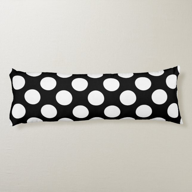 White And Black Polka Dot Pattern Body Cushion (Back)