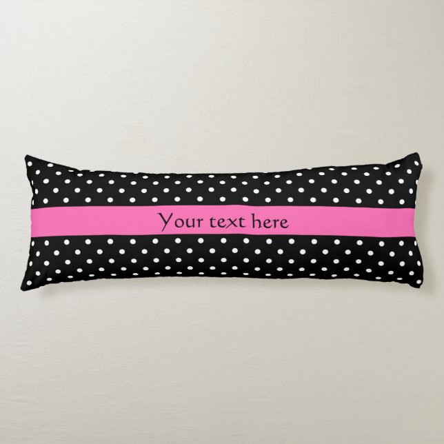White and Black Polka Dot Pattern Body Cushion (Front)