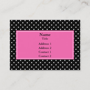 White and Black Polka Dot Pattern Business Card