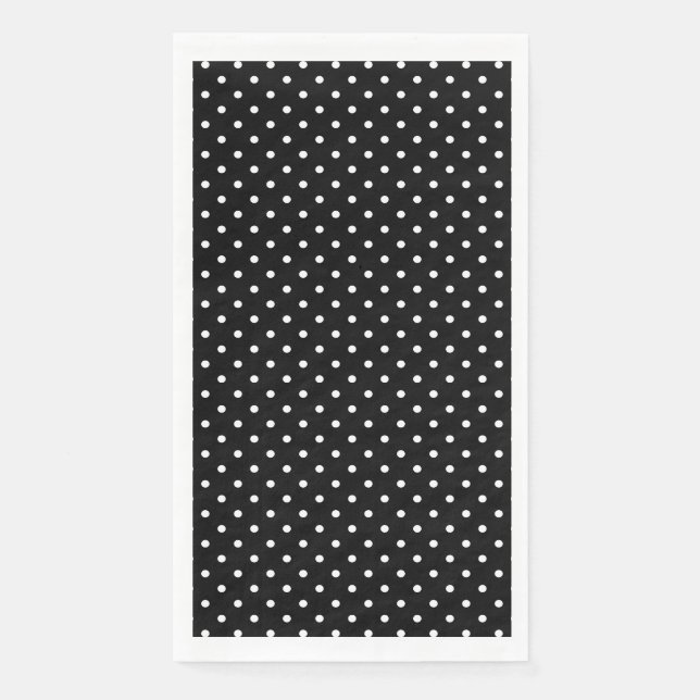 White and Black Polka Dot Pattern Napkin (Front)