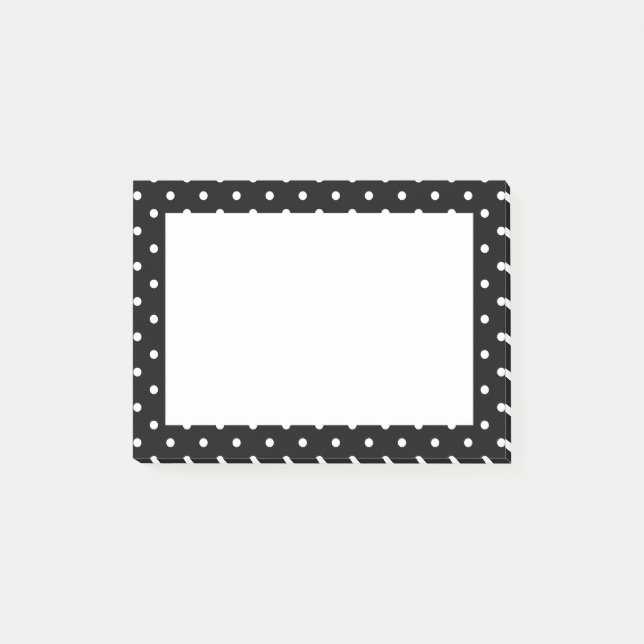White and Black Polka Dot Pattern Post-it Notes (Front)