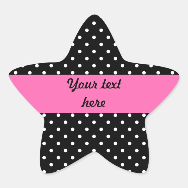 White and Black Polka Dot Pattern Star Sticker (Front)