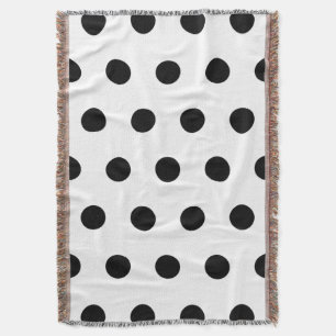 White and Black Polka Dot Throw Blanket
