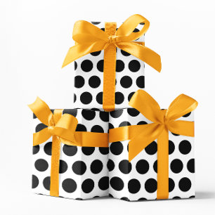 White and Black Polka Dots Wrapping Paper