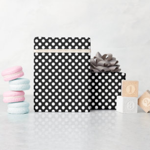 White and Black Polka Dots Wrapping Paper