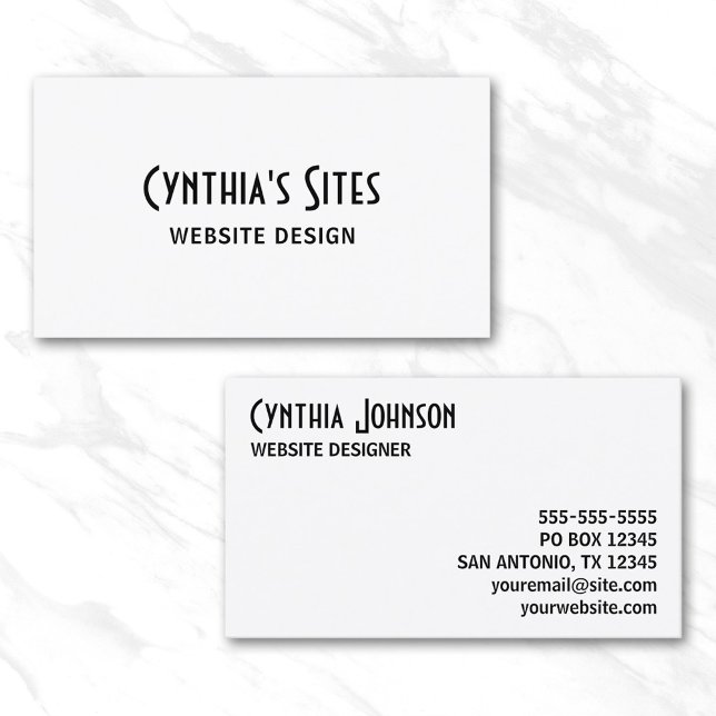 White and Black Retro Bold Business Card (White and Black Retro Bold Business Card)