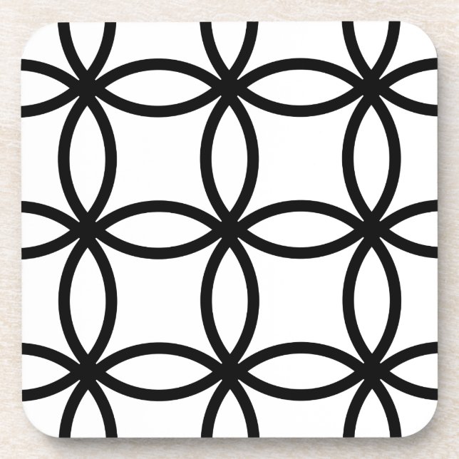 White and Black Rings Coaster (Front)