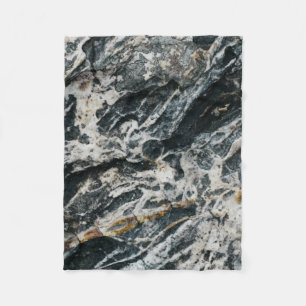 White and black rock formation fleece blanket