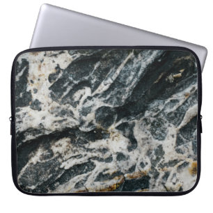 White and black rock formation laptop sleeve