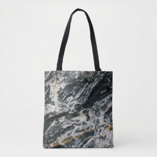 White and black rock formation tote bag
