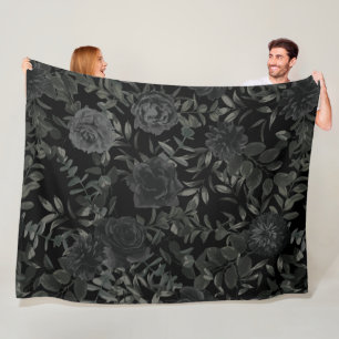 White and Black Rose Gothic Wedding Blanket