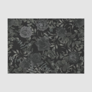 White and Black Rose Gothic Wedding Tissue Paper