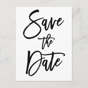 White And Black Save The Date Postcards
