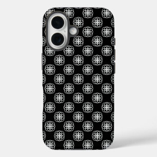 White and Black Seamless Pattern iPhone Backcover 16 Case