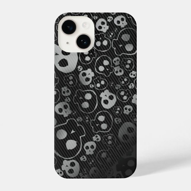 white and black skull heads iPhone case (Back)