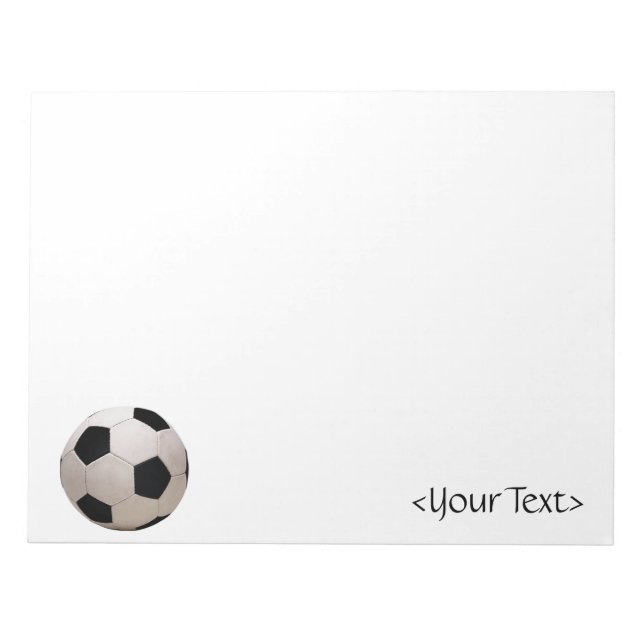 White and Black Soccer Ball Notepad (Front)