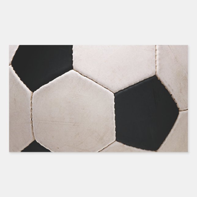 White and Black Soccer Ball Rectangular Sticker (Front)