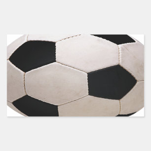 White and Black Soccer Ball Rectangular Sticker