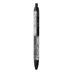 White And Black Squares Of Marble Stone Black Ink Pen