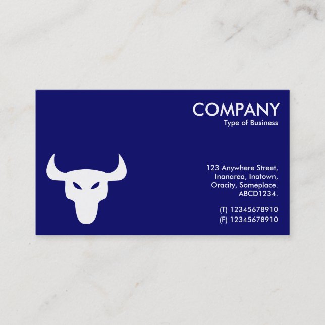 White and Black Steer Symbol - Alternating Sides Business Card (Front)