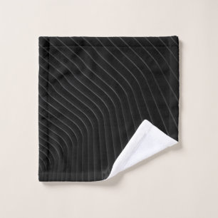 White and black stripe dress shirt wash cloth