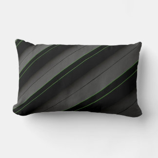 White and black stripe textile lumbar cushion