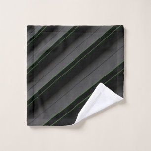 White and black stripe textile wash cloth