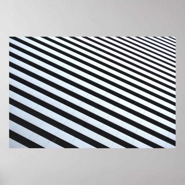 White and black striped illustration poster (Front)