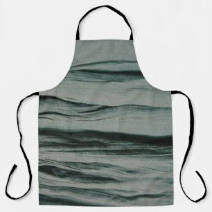White and black striped textile apron