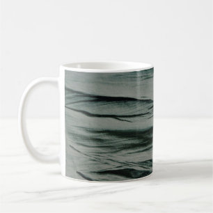 White and black striped textile coffee mug